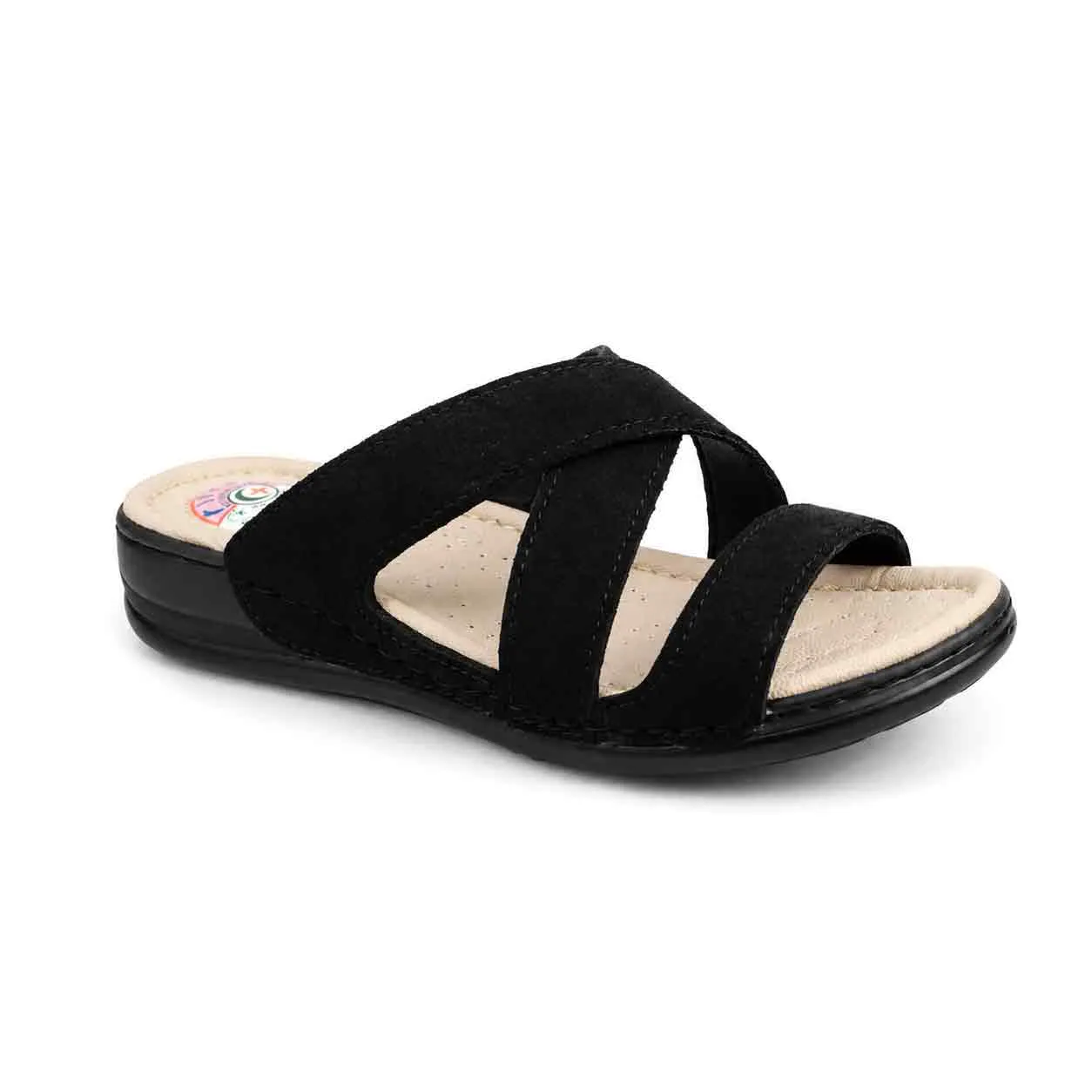 Sandale mÃ©dicale Confort pour femme 502 noir daim